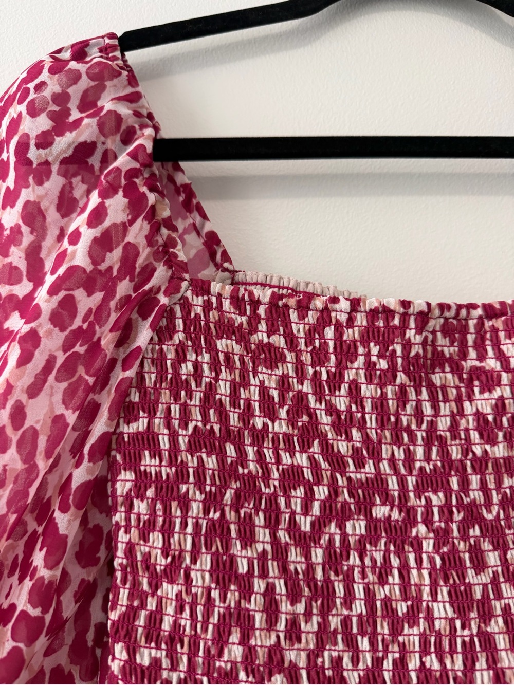 Aritzia Wilfred Tempest Long Sleeve Mini Dress Magenta Pink & White Sz M - Picture 6 of 16